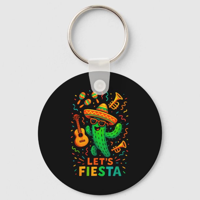 Cinco de mayo mexikansk kaktus fest rolig laCinco Nyckelring (Framsida)