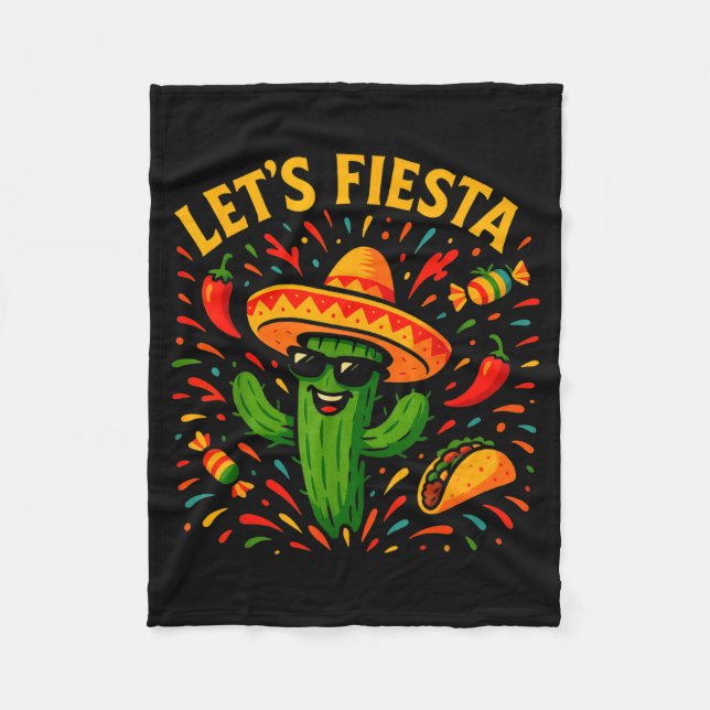 Cinco de mayo mexikansk kaktus fest rolig låt ossC Fleecefilt (Framsidan)