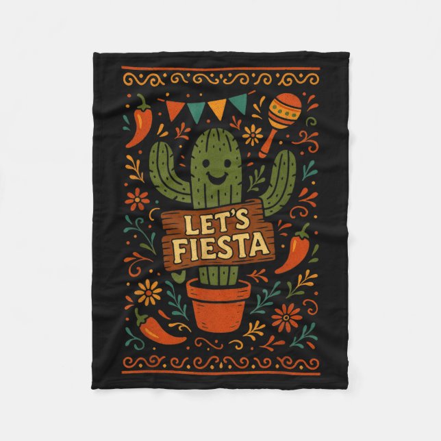 Cinco de mayo mexikansk kaktus fest rolig letsCinc Fleecefilt (Framsidan)