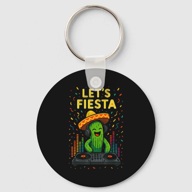 Cinco de mayo mexikansk kaktus fest rolig letsCinc Nyckelring (Framsida)