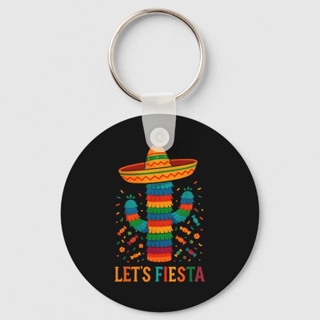 Cinco de mayo mexikansk kaktus fest rolig letsCinc Nyckelring (Framsida)