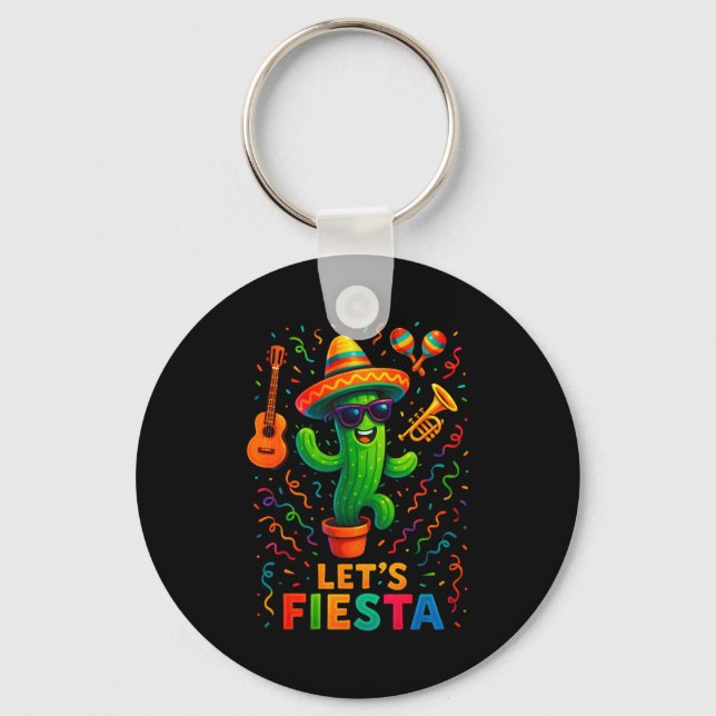 Cinco de mayo mexikansk kaktus fest rolig letsCinc Nyckelring (Framsida)