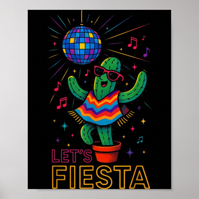 Cinco de mayo mexikansk kaktus fest rolig letsCinc Poster (Framsidan)