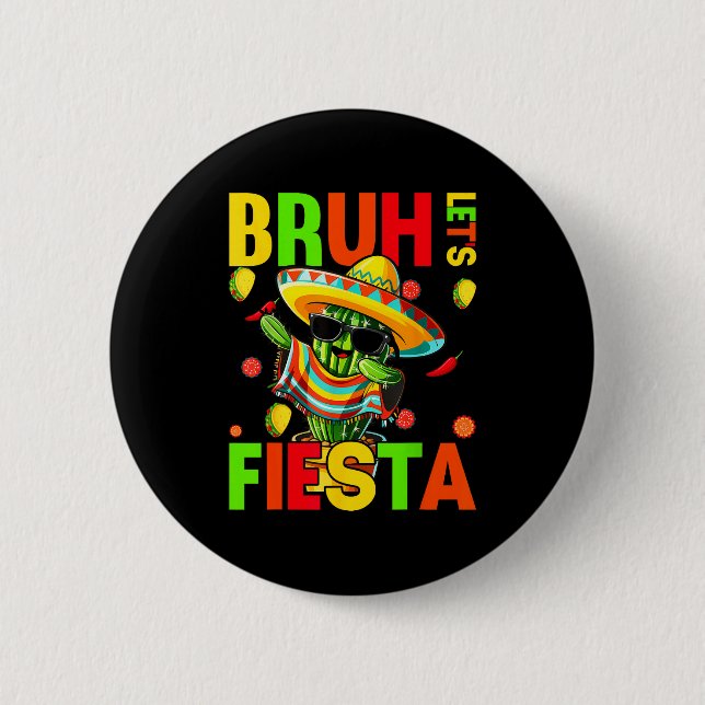 Cinco de mayo mexikansk kaktus rolig festCinc Knapp (Framsida)