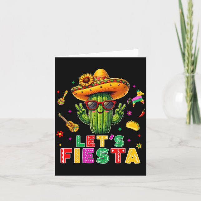 Cinco De Mayo Mexikansk Kaktus Rolig Fiesta Para Kort (Framsida)