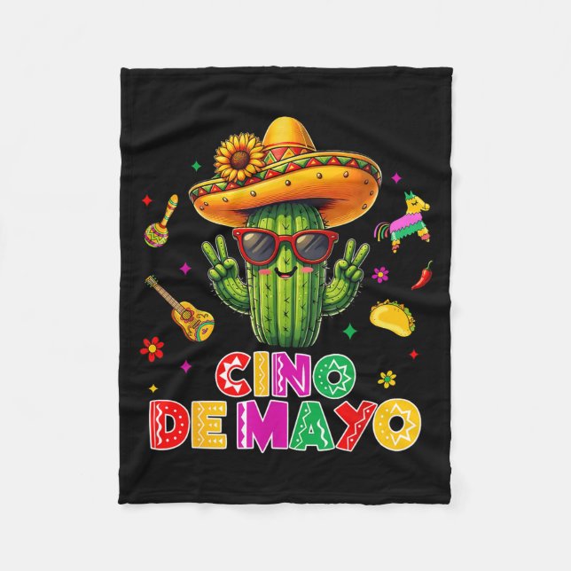 Cinco de mayo mexikansk kaktus rolig låt oss fiest fleecefilt (Framsidan)