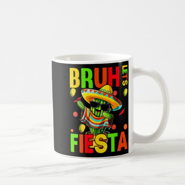 Cinco de mayo mexikansk kaktus rolig låt oss fiest kaffemugg (Höger)