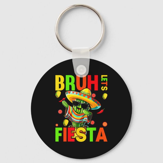 Cinco de mayo mexikansk kaktus rolig låt oss fiest nyckelring (Framsida)