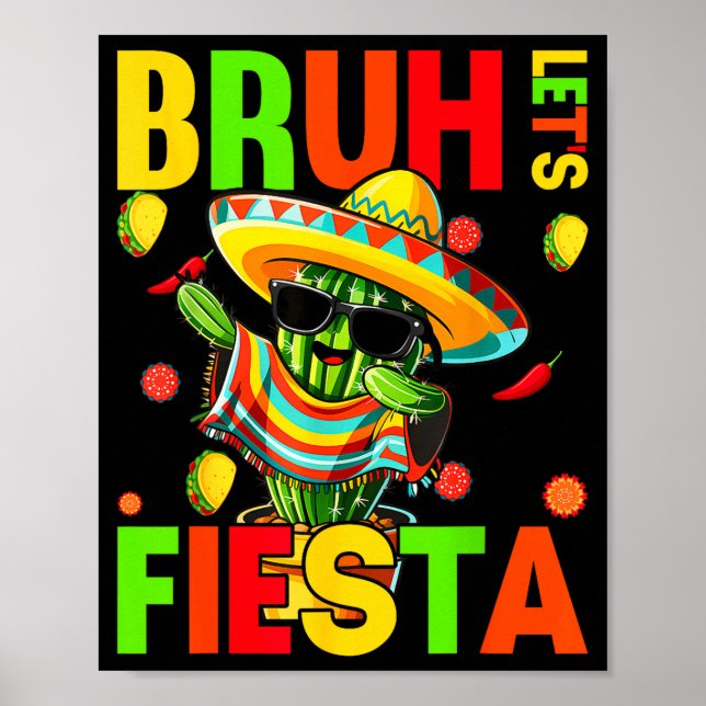 Cinco de mayo mexikansk kaktus rolig lets fiestaCi Poster (Framsidan)