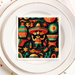 Cinco de Mayo. Mexikansk smart tecknad mönster Pappersservett