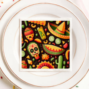 Cinco de Mayo. Mexikansk smart tecknad mönster Pappersservett
