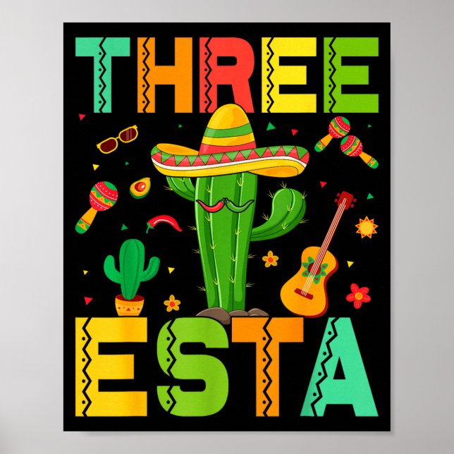 Cinco De Mayo Mexikansk Tematisk Fest 3-års Födels Poster (Framsidan)