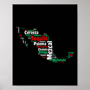 Cinco De Mayo Mexikanska Drycker Mexiko Karta För Poster