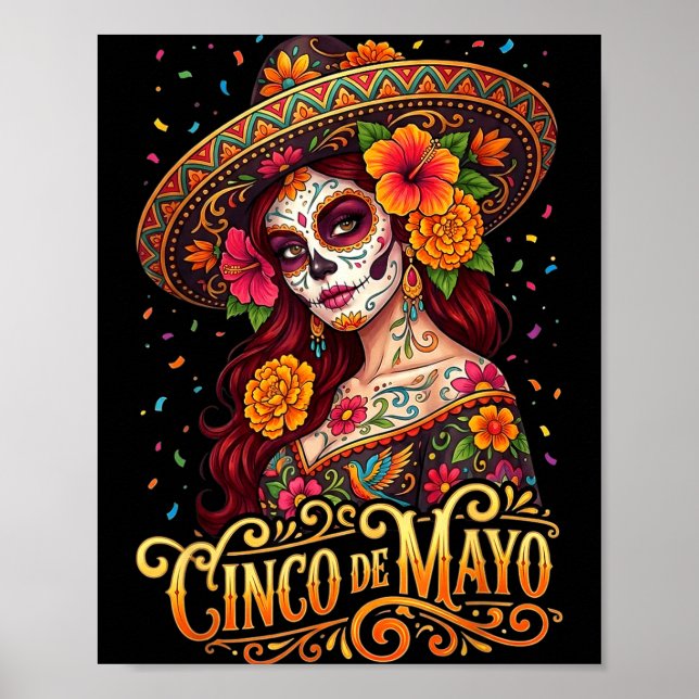 Cinco De Mayo Mexikanska Kvinnor Fiesta 5 De Mayo  Poster (Framsidan)
