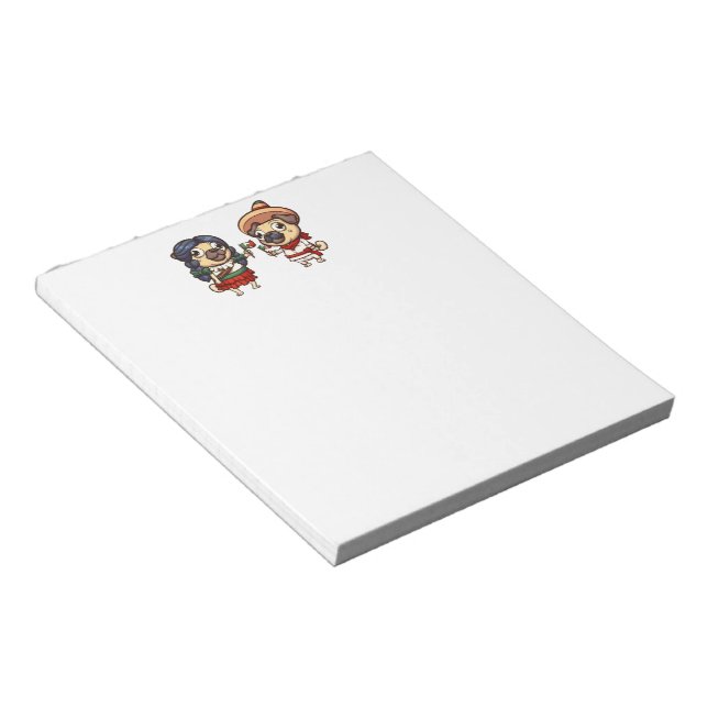Cinco De Mayo Mops Notepad Anteckningsblock (Vinklad)