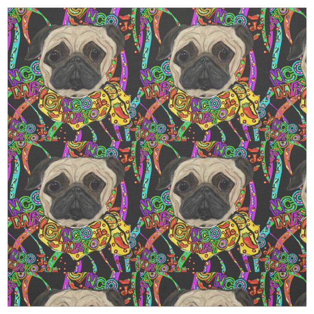 Cinco de Mayo Mops Tyg (Provkarta)