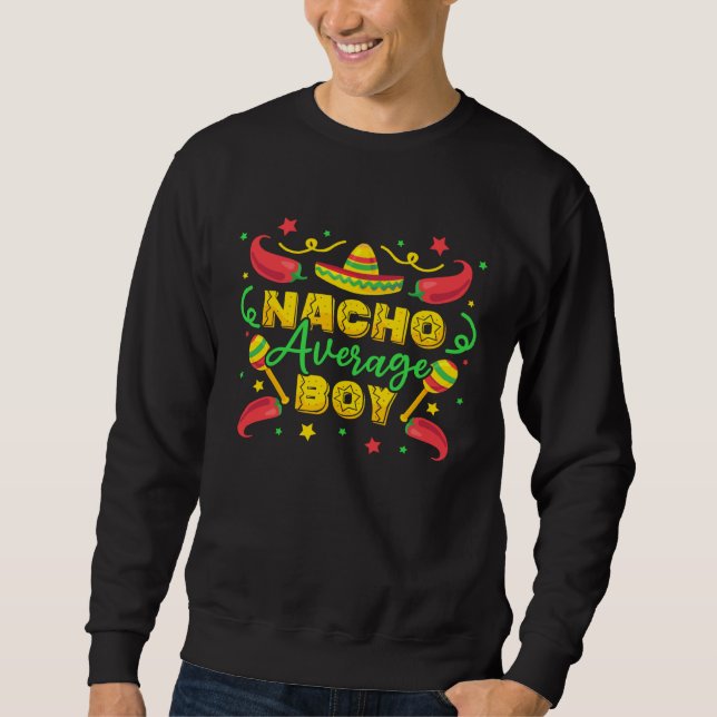 Cinco De Mayo Nacho Average Boy Lång Ärmad Tröja (Framsida)