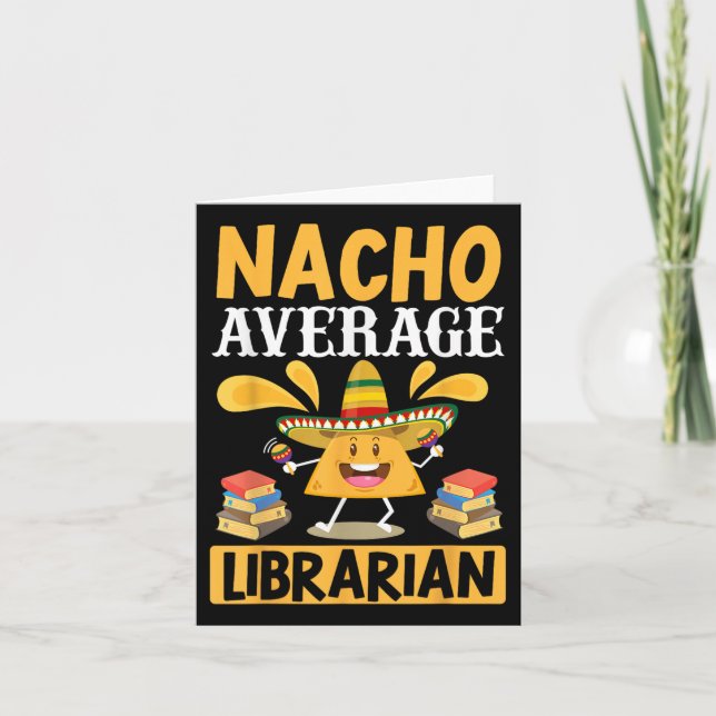 Cinco De Mayo Nacho Average Librarian Bibliotek Me Kort (Framsida)