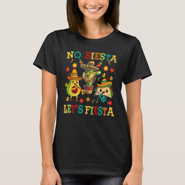 Cinco De Mayo No Siesta Lets Fiesta Cactus Funny K T Shirt (Framsida)