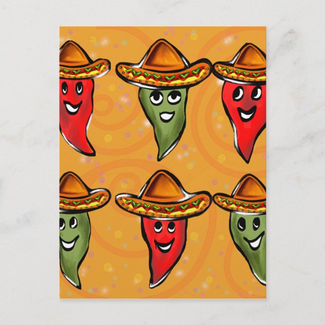 Cinco de Mayo paprika Vykort (Framsida)