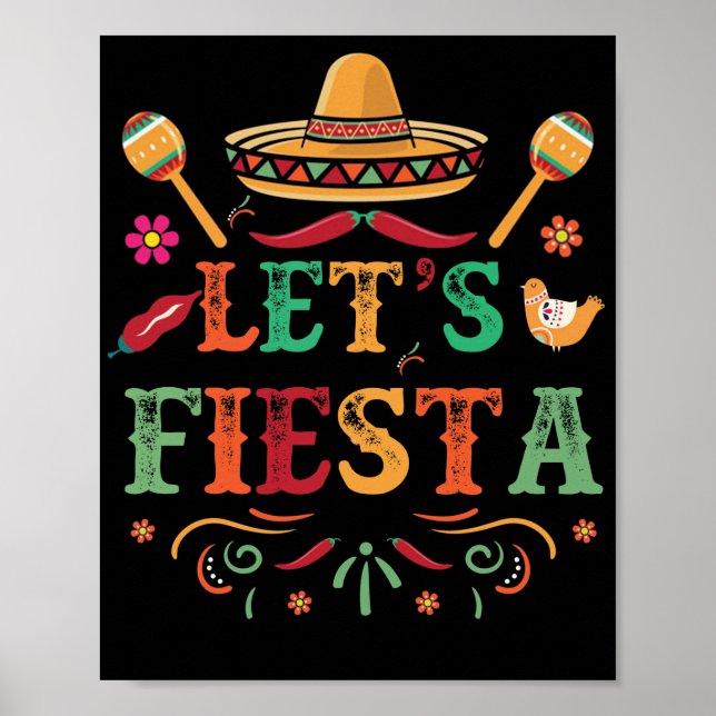 Cinco De Mayo Party Lets Fiesta Mexican Poster (Framsidan)