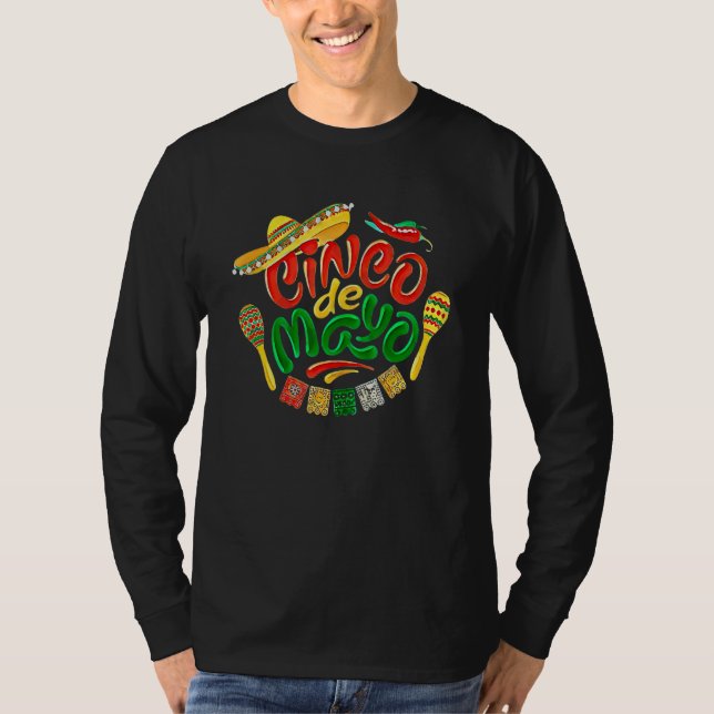 Cinco de mayo party lets fiesta mexican sombrero M T Shirt (Framsida)