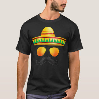Cinco de Mayo Party Mustache Sunglasses Sombrero F T Shirt