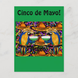Cinco De Mayo Party Parrot Inbjudan Vykort