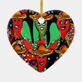 Cinco de Mayo Peppar Julgransprydnad Keramik