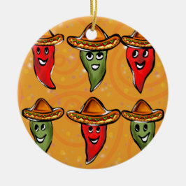 Cinco de Mayo Peppar Julgransprydnad Keramik