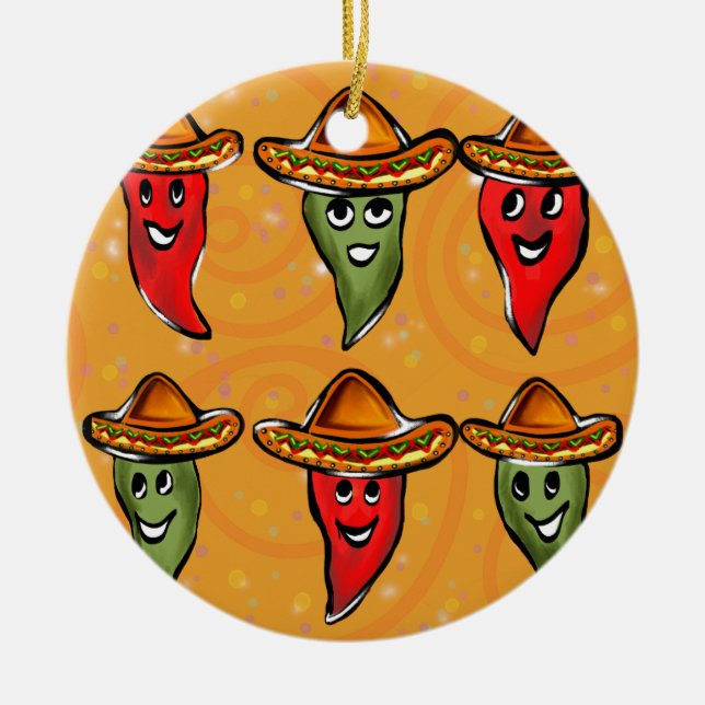 Cinco de Mayo Peppar Julgransprydnad Keramik (Framsidan)