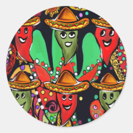 Cinco de Mayo Peppar Runt Klistermärke
