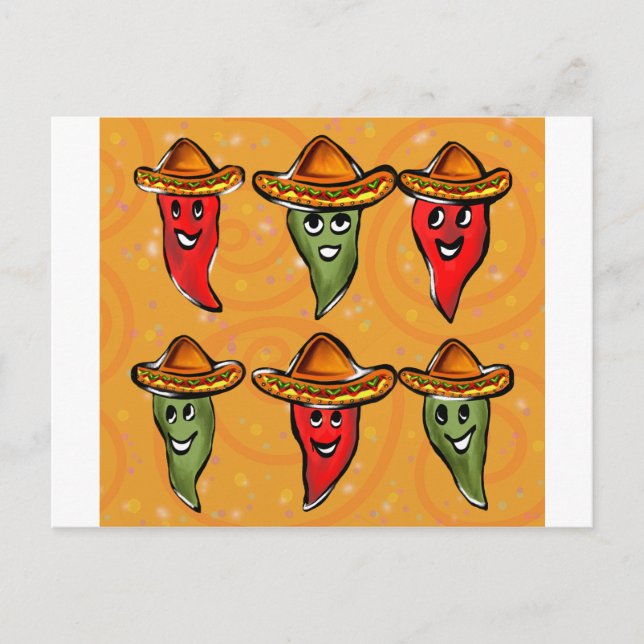 Cinco de Mayo Peppers Vykort (Framsida)