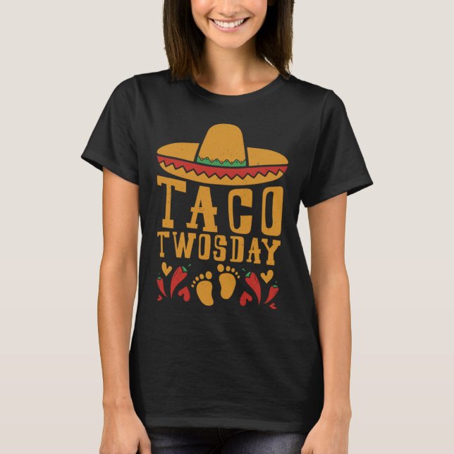 Cinco De Mayo Pregnancy Taco Twosday Mexican Pregn T Shirt (Framsida)