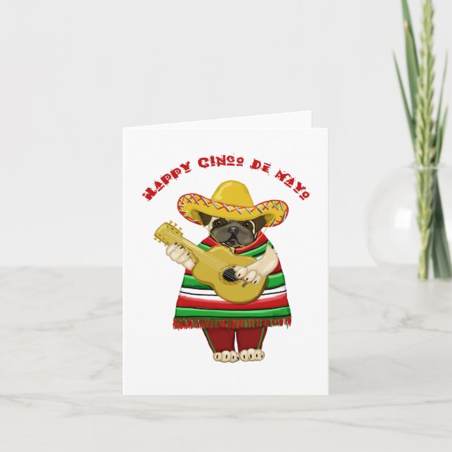 Cinco de Mayo Pug Cards Kort (Framsida)