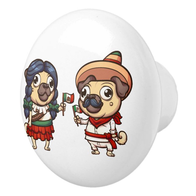 Cinco De Mayo Pugs Knob Knopp (Höger)