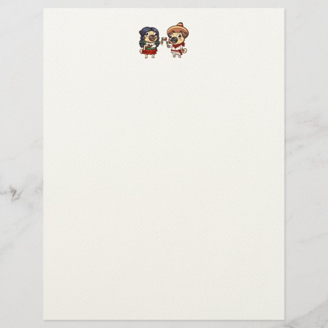 Cinco De Mayo Pugs Letterhead Brevhuvud (Framsida)