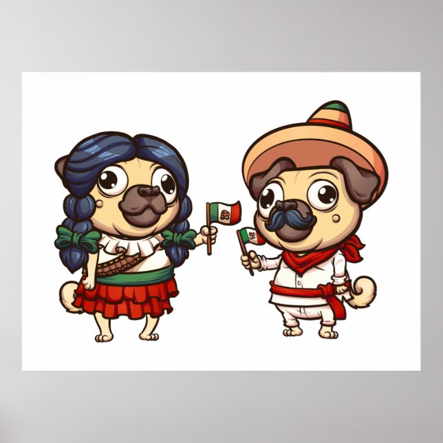 Cinco De Mayo Pugs Poster (Framsidan)