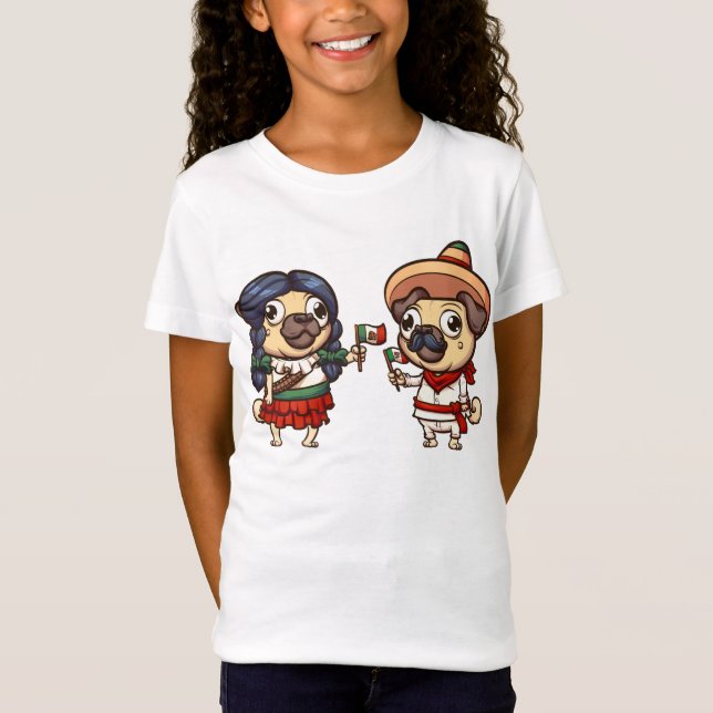 Cinco De Mayo Pugs Shirt #3 T (Framsida)