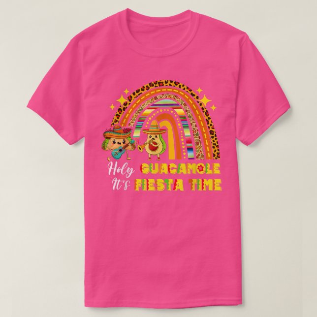 Cinco De Mayo Rainbow Heliga Guacamole its Fiesta  T Shirt (Design framsida)