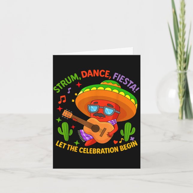 Cinco de mayo rolig chilipeppar sombrero klimper kort (Framsida)