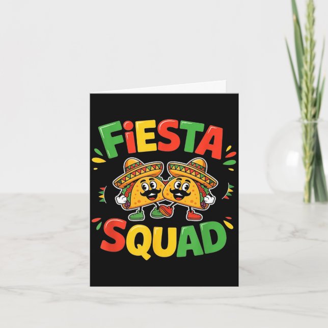 Cinco de mayo rolig fiesta squad-fest för män kort (Framsida)