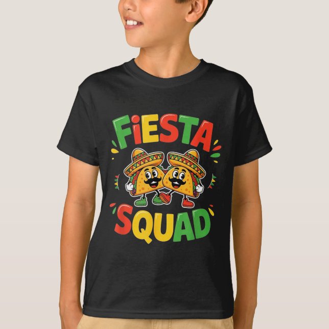 Cinco de mayo rolig fiesta-squad-fest för män t shirt (Framsida)