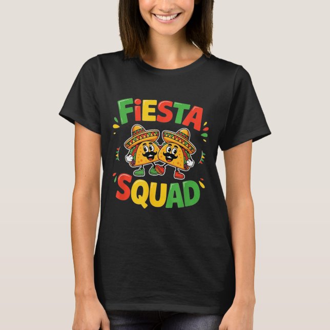 Cinco de mayo rolig fiesta-trupp fest för män t shirt (Framsida)