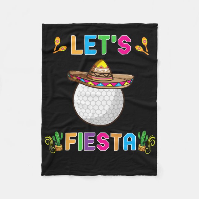 Cinco De Mayo Rolig Golf Bill Let's Fiesta 5 Maj Fleecefilt (Framsidan)
