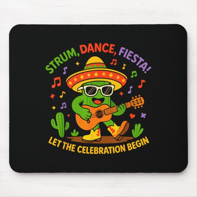 Cinco de mayo rolig kaktus sombrero spela dansCin Musmatta (Framsidan)
