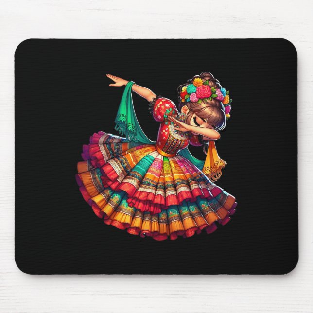 Cinco De Mayo Rolig Mexikansk Dabbing Kvinna Cinco Musmatta (Framsidan)