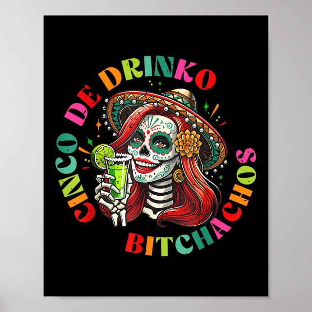 Cinco De Mayo Rolig Mexikansk Fest Cinco De Drinko Poster (Framsidan)