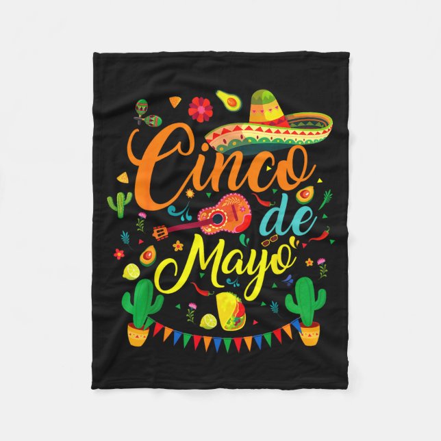 Cinco de mayo rolig mexikansk fiesta-fest 5 de may fleecefilt (Framsidan)