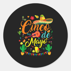 Cinco de mayo rolig mexikansk fiesta-fest 5 de may runt klistermärke